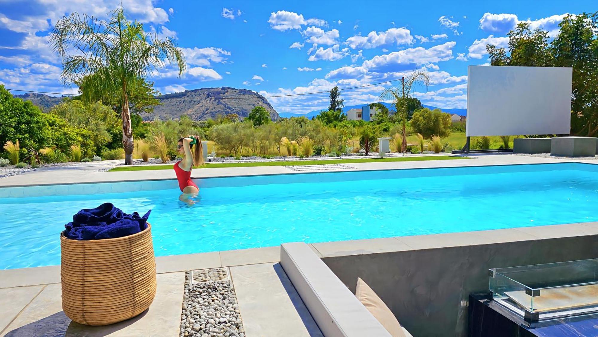 Nafplio Blue Topaz Poolside Villa Ngoại thất bức ảnh